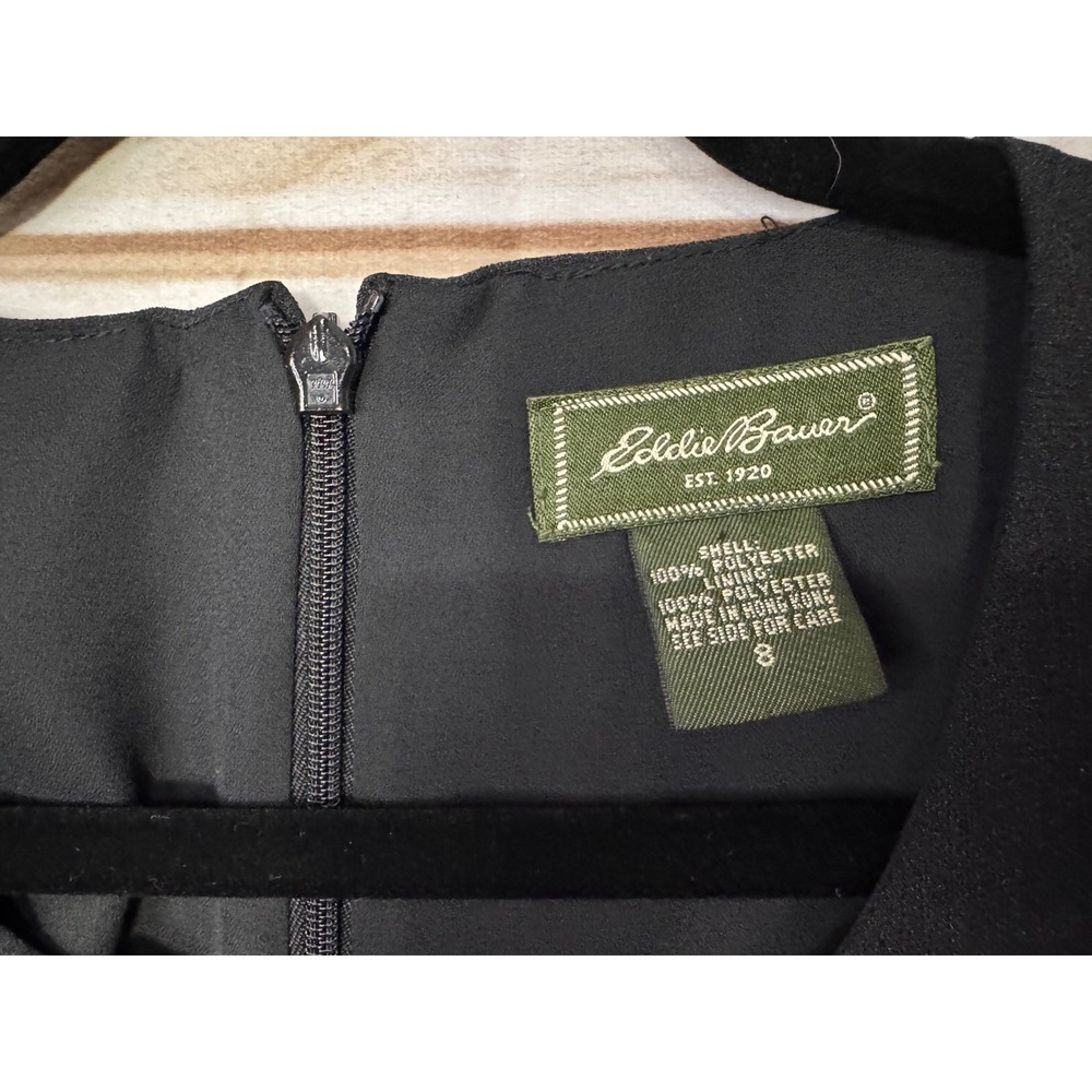 Eddie‎ Bauer Black Sleeveless Y2K Dress 8 Classic Career Minimalist Work Dress - Picture 3 of 4